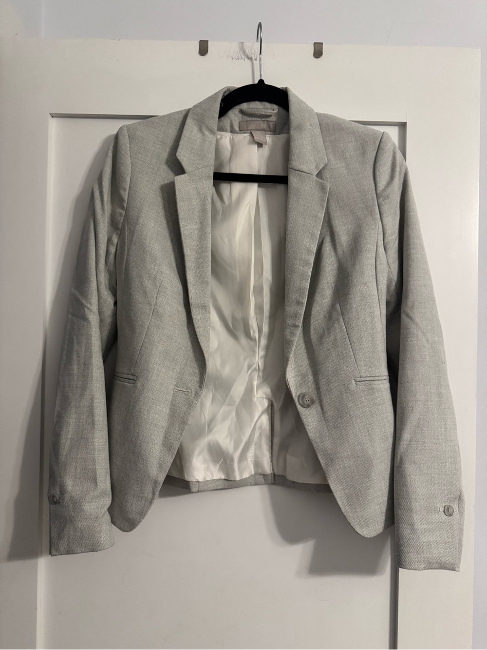 H&M Light Gray Women's Single-Button Blazer